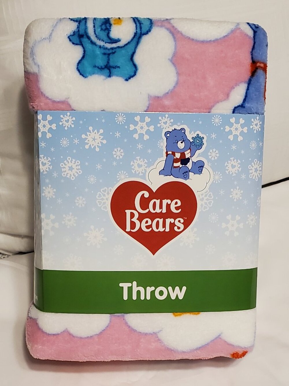 Care Bears Plush Throw 46x60" Christmas Theme Brand New and Ready to Gift!